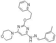 CAS # 541550-19-0, Apilimod, STA 5326, 3-Methylbenzaldehyde [6-(4-morpholinyl)-2-[2-(2-pyridinyl)ethoxy]-4-pyrimidinyl]hydrazone